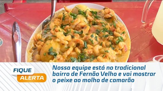 Nossa equipe está no tradicional bairro de Fernão Velho e vai mostrar o peixe ao molho de camarão