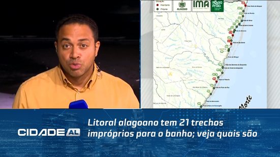 Litoral alagoano tem 21 trechos impróprios para o banho; veja quais são