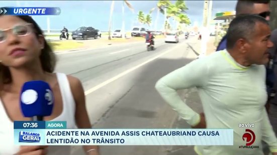 Acidente na Avenida Assis Chateaubriand causa lentidão no trânsito