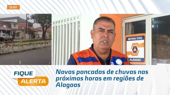 Novas pancadas de chuvas nas próximas horas em regiões de Alagoas