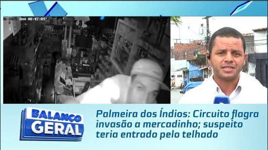 Palmeira dos Índios: Circuito flagra invasão a mercadinho; suspeito teria entrado pelo telhado
