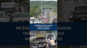 Carro em chamas provoca congestionamento em via movimentada #CidadeAL