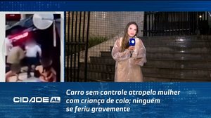 Carro sem controle atropela mulher com criança de colo; ninguém se feriu gravemente