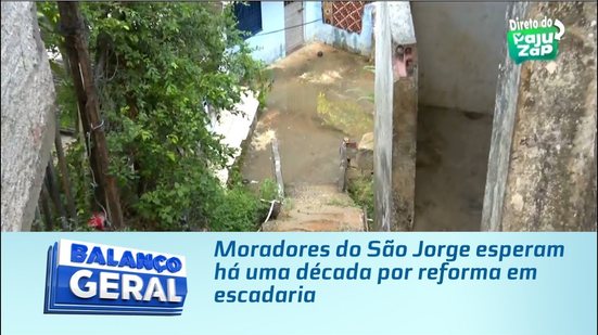 Moradores do São Jorge esperam há uma década por reforma em escadaria