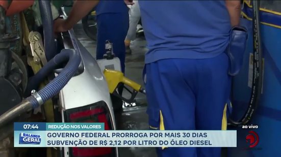 Governo Federal prorroga por mais 30 dias subvenção de 2,12 por litro de óleo diesel