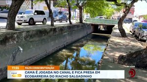 Descarte irregular: cama é jogada no canal e chama atenção no Salgadinho