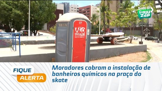 Moradores cobram a instalação de banheiros químicos na praça do skate