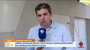 UNEAL divulga edital com vagas complementares do Campus de Porto Calvo