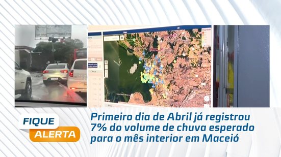 Primeiro dia de Abril já registrou 7% do volume de chuva esperado para o mês interior em Maceió