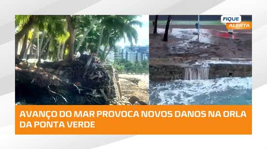 Avanço do mar acelera erosão e preocupa moradores na orla da Ponta Verde