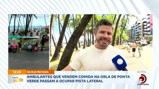 Ambulantes que vendem comida na orla de Ponta Verde passam a ocupar pista lateral