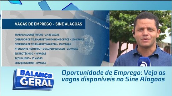 Oportunidade de Emprego: Veja as vagas disponíveis no Sine Alagoas