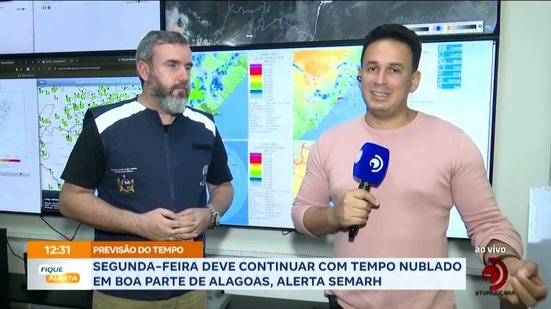 Segunda-feira deve continuar com tempo nublado em boa parte de Alagoas, alerta SEMARH