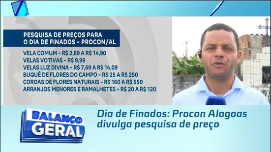 Dia de Finados: Procon Alagoas divulga pesquisa de preço