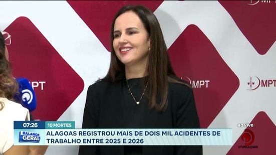 Alagoas registrou mais de dois mil acidentes de trabalho entre 2025 e 2026