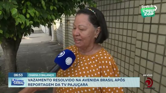 Vazamento resolvido na Avenida Brasil após reportagem da TV Pajuçara