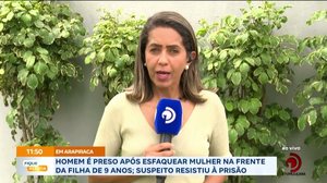 Homem é preso após esfaquear mulher na frente da filha de 9 anos; suspeito resistiu à prisão