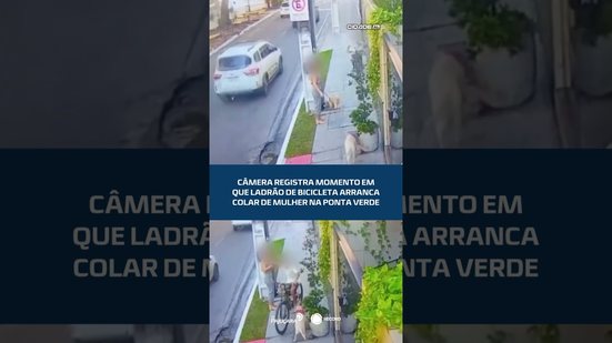 #CIDADE AL | Câmera registra momento em que ladrão de bicicleta arranca colar de mulher