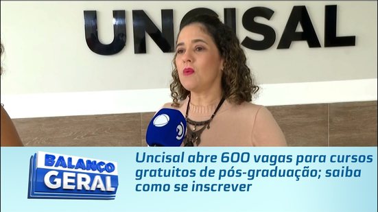 Uncisal abre 600 vagas para cursos gratuitos de pós-graduação; saiba como se inscrever