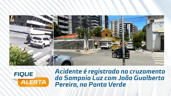 Acidente é registrado no cruzamento da Sampaio Luz com João Gualberto Pereira, na Ponta Verde