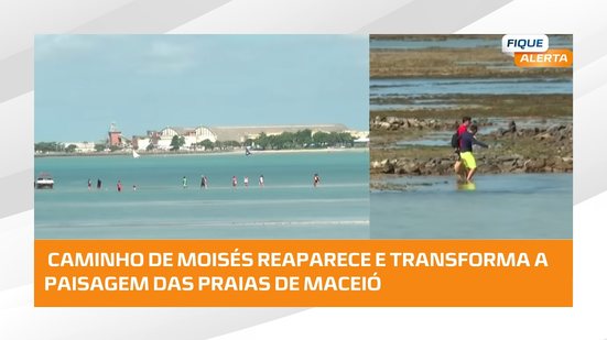 Mar recua e revela o famoso Caminho de Moisés na orla de Ponta Verde