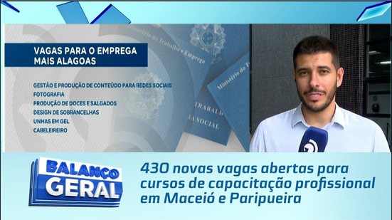 430 novas vagas abertas para cursos de capacitação profissional em Maceió e Paripueira