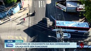 Semáforo de cruzamento da Rua Comendador Calaça está sem funcionar