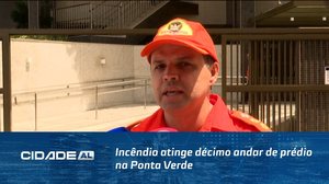 Incêndio atinge décimo andar de prédio na Ponta Verde e moradores são retirados do local