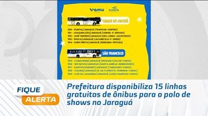 Prefeitura disponibiliza 15 linhas gratuitas de ônibus para o polo de shows no Jaraguá
