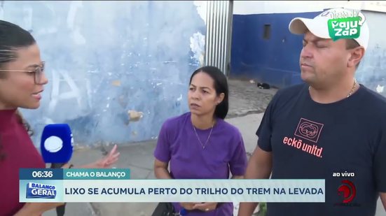 Lixo se acumula perto do trilho do trem na Levada