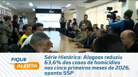 Alagoas reduziu 63,6% dos casos de homicídios nos cinco primeiros meses de 2026, aponta SSP