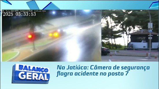 Na Jatiúca: Câmera de segurança flagra acidente no posto 7