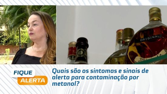 Quais são os sintomas e sinais de alerta para contaminação por metanol?