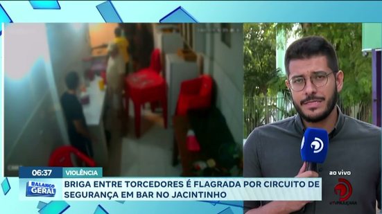 Briga entre torcedores é flagrado por circuito de segurança em bar no Jacintinho