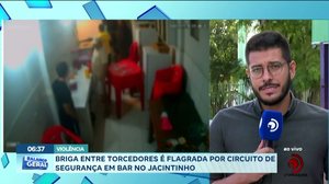 Briga entre torcedores é flagrado por circuito de segurança em bar no Jacintinho