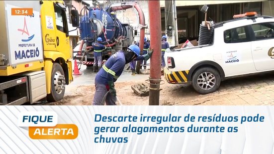 Descarte irregular de resíduos pode gerar alagamentos durante as chuvas