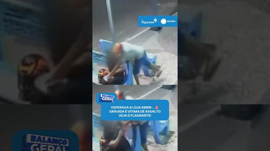 🚨Flagrante: mulher grávida é assaltada enquanto aguardava abertura de loja #BalançoGeralAL