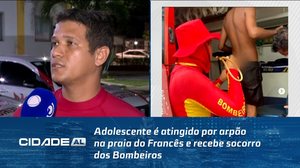 Adolescente é atingido por arpão na praia do Francês e recebe socorro dos Bombeiros