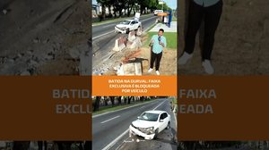 Carro bate em estrutura de concreto e ocupa faixa exclusiva na Góes de Monteiro #FiqueAlerta