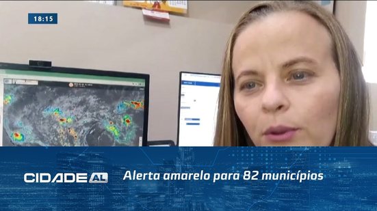 Alerta amarelo para 82 municípios; Maragogi está em alerta de perigo