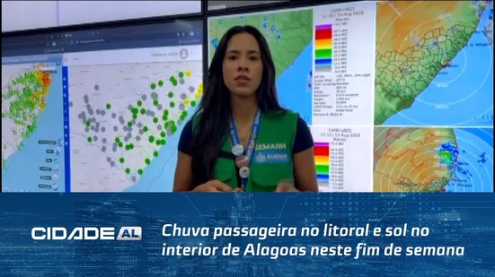 Previsão do Tempo: Chuva passageira no litoral e sol no interior de Alagoas neste fim de semana