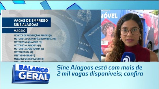 Sine Alagoas está com mais de 2 mil vagas disponíveis; confira