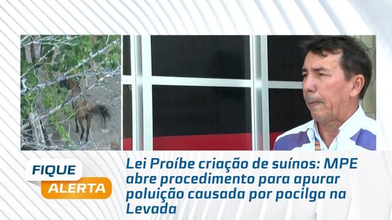 MPE abre procedimento para apurar poluição causada por pocilga na Levada