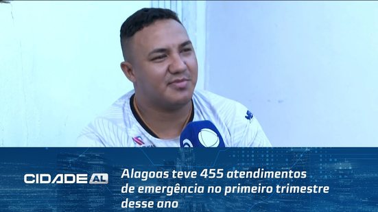 Alagoas teve 455 atendimentos de emergência no primeiro trimestre desse ano