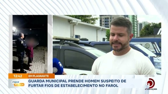 Guarda Municipal prende homem suspeito de furtar fios de estabelecimento no Farol