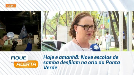 Hoje e amanhã: Nove escolas de samba desfilam na orla da Ponta Verde