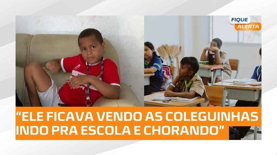 Mãe denuncia que filho autista está fora da escola por falta de auxiliar de sala