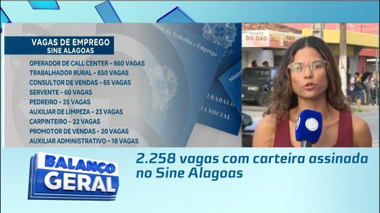2.258 vagas com carteira assinada no Sine Alagoas