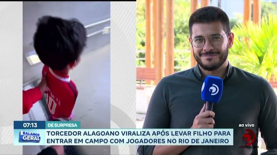 Torcedor alagoano viraliza após levar filho para entrar em campo com jogadores no Rio de Janeiro