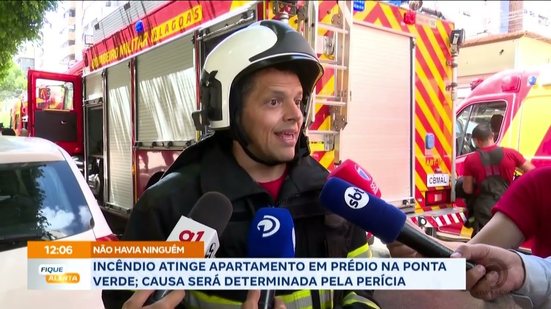 Incêndio atinge apartamento em prédio na Ponta Verde; causa será determinada pela perícia